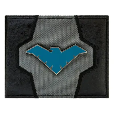 Arkham Knight Nightwing Suit Up Metal Badge Logo Blue Bi-Fold Wallet