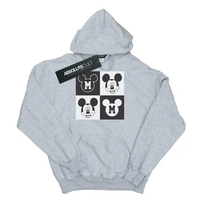 (XL, Sports Grey) Disney Mens Mickey Mouse Smiling Squares Hoodie