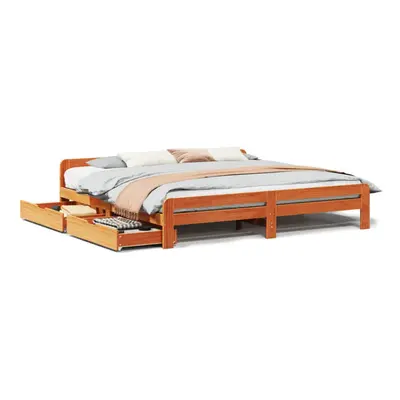 (wax brown, x cm) vidaXL Bed frame without Mattress Bed Wax Solid Wood Pine