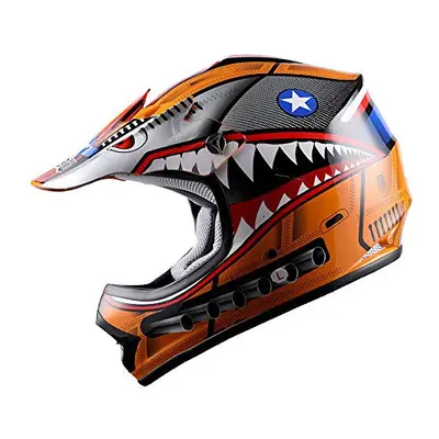 WOW Youth Kids Motocross BMX MX ATV Dirt Bike Moutain Helmet Shark Ora