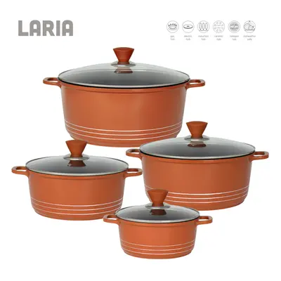 (Copper) Laria Pieces Aluminium Non Stick Cookware Set