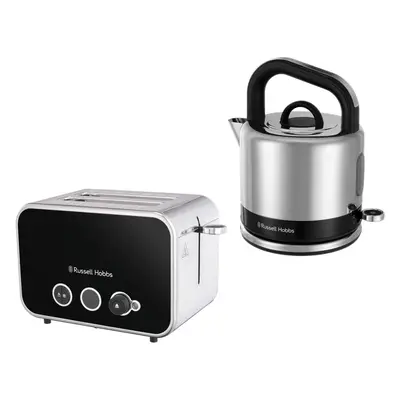 Russell Hobbs Distinctions Black Kettle & Slice Toaster Matching Set