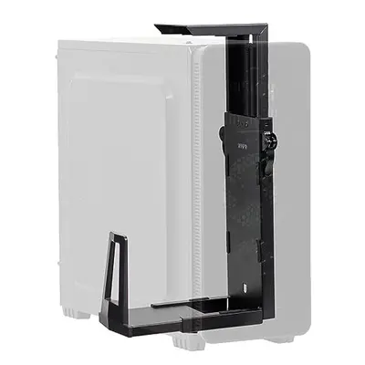 Adjustable Under Desk Gaming PC Mount, Medium-Large Computer Case CPU Tower Holder with Secure L