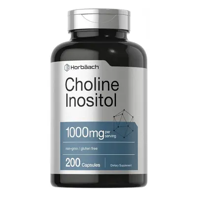 Choline Inositol 1000Mg Supplement Capsules Non-Gmo, Gluten Free By Horbaach, Dietary Supplement