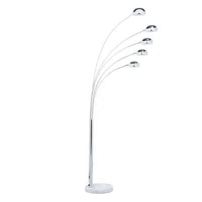 Floor Lamp FLINDERS Adjustable Metal Silver