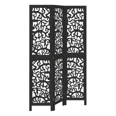 (40 x cm/ piece) vidaXL Room Divider Privacy Screen Privacy Panel Black Solid Wood Paulownia