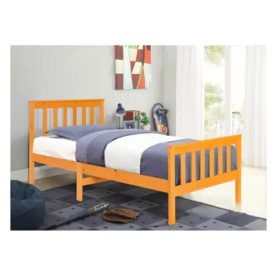 (3ft Single, Caramel) Talsi Wooden Bed Frame with Charlotte Mattress