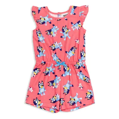 Bluey Polly Puppy Toddler Girls French Terry Sleeveless Romper Pink 4T