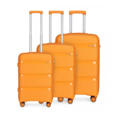 (orange, 20/24/28 inch) 20/24/28 Inch PP Hard Shell Suitcase With TSA Lock