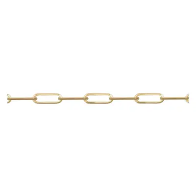 (18) Jewelco London Ladies 9ct Yellow Gold Elongated Oval Pill Paperclip 3mm Gauge Chain Link Ne