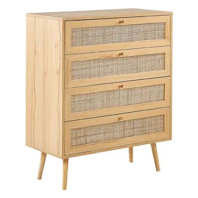 4 Drawer Chest PEROTE Light Wood