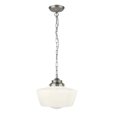 Searchlight School House White Pendant With Opal Glass