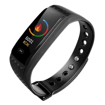 (Black) 24-hour Heart Rate Sleep Monitor Sports Mode Brightness Control SMS View Smart Watch Ban