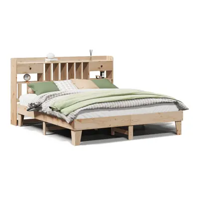 vidaXL Bed Frame without Mattress Home Bed Base 200x200 cm Solid Wood Pine