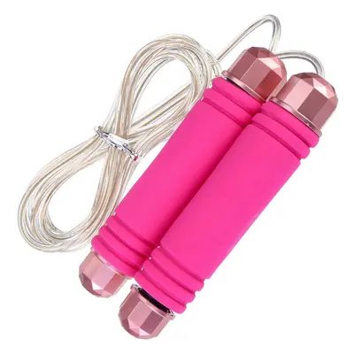 (Pink) 3M Adjustable Length Fitness Jump Rope Sponge Handle 350g Bearing Skipping Rope Sports Gy