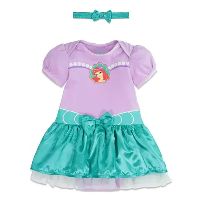 Disney Princess Ariel Infant Baby Girls Dress and Headband Months