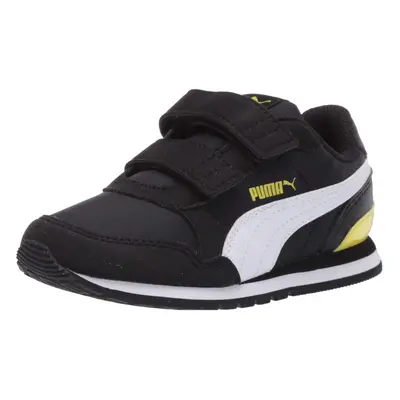 PUMA baby girls St Runner Hook and Loop Sneaker Puma Black-puma Whi