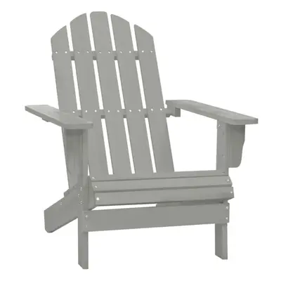 vidaXL Garden Chair Wood Grey Outdoor Patio Relaxing Lounge Armchair Seating