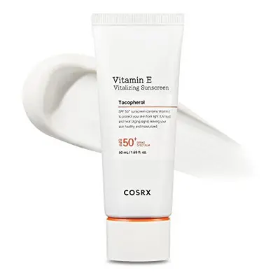 cOSRX Vitamin E SPF 50+ Daily Sunscreen, Reef Safe, No Whitecast, OTc Vitalizing Sunscreen, Stro