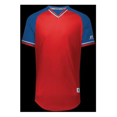 Russell R01X3M.05R.M Adult Classic V-Neck Jersey - True Red, Royal & White - Medium