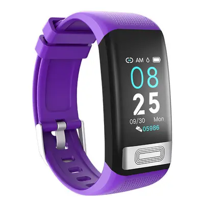 (Purple) CG Heart Rate Blood Pressure Monitor 1.14inch Brightness Control USB Charging IP67 Wate