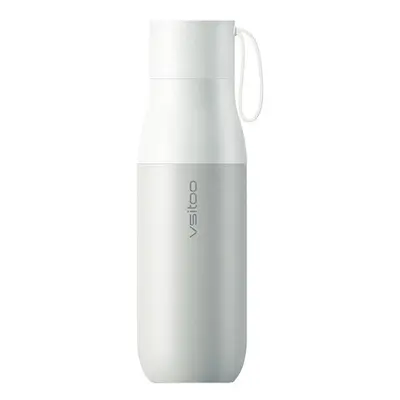 (White) 450ml Water Bottle Vacuum Thermos LCD Temperature Display Test Water Quality Bluetooth A