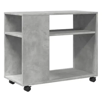 (concrete grey) vidaXL Side Table with Wheels Hall Tea End Table Sofa Table Engineered Wood