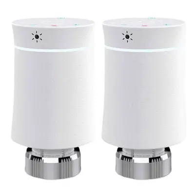 (2pcs-White) Thermostat Radiator Actuator Valve Smart Programmable TRV Temperature Controller Al