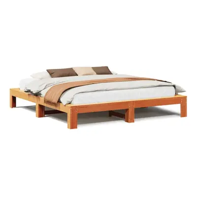 (wax brown, x cm) vidaXL Bed Frame without Mattress Bed Base Solid Wood Pine