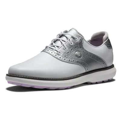 FootJoy Women's Traditions Spikeless Golf Shoe White/Silver 7.5