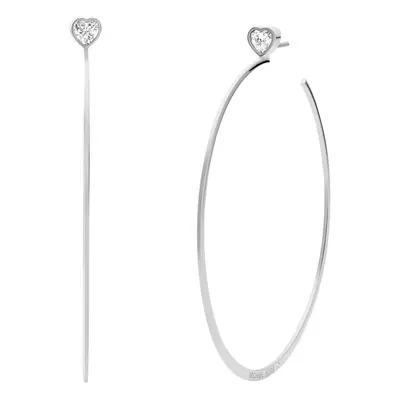 Michael Kors Stainless Steel and Cubic Zirconia Hoop Earrings for Wome