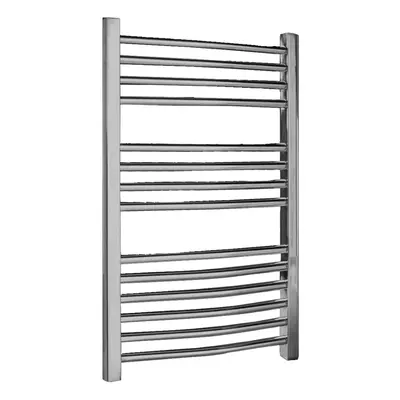 Heated Vertical Towel Rail with Curved Rails - BTU - 700mm x 500mm - Chrome