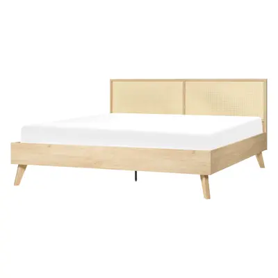 Bed Rattan MONPAZIER x cm (EU Super King) Light Brown