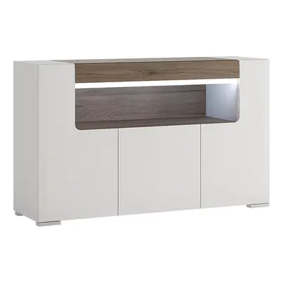 3 Door Sideboard with open shelving (inc Plexi Lighting)