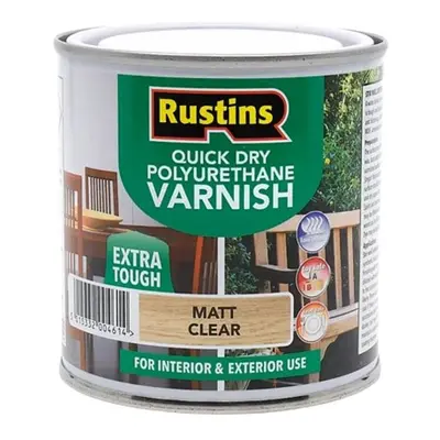 Rustins Quick Dry Polyurethane Varnish Extra Tough Matt Clear 2.5L