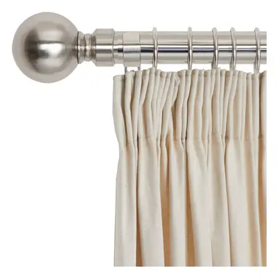 (160-300 cm (63" - 118" In), Brushed Silver) Metal Curtain Pole Finials Rings Rod Fittings