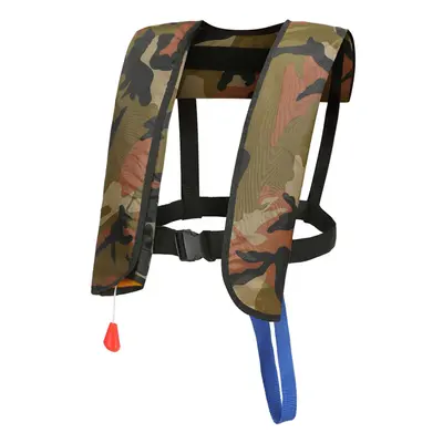 (Green camouflage) Automatic Inflatable Life Jacket Professional Swimming Fishing Vest Water Spo