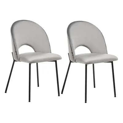 Set of Dining Chairs COVELO Velvet Grey