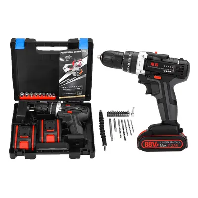 (AU Plug) 100-240V Cordless drill Double Speed Adjustment LED lighting Large Capacity Battery 50