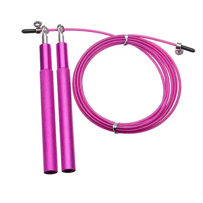 (Rose Red) Aluminum Speed Rope Jumping Sports Fitness Exercise Skipping Rope Cardio Cable