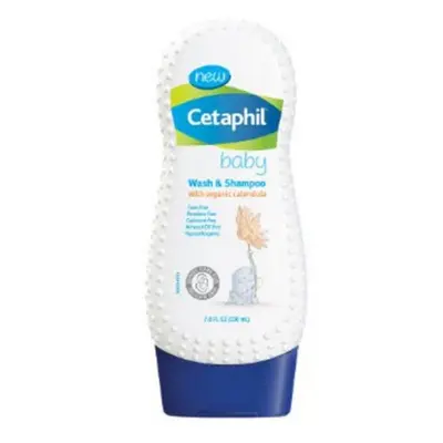 Cetaphil Baby Wash and Shampoo with Organic Calendula 7.8 Ounce per Bottle (2 Bottles)