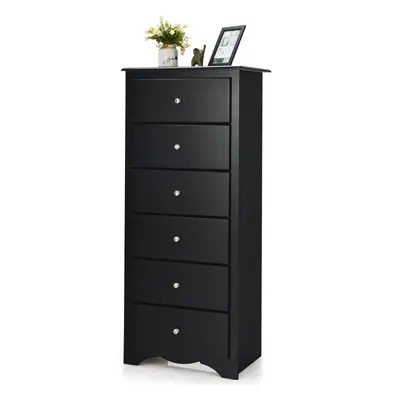 Chest of Drawers Drawers Wooden Storage Cabinet W/ Metal Handles Freesanding