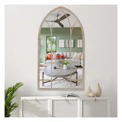 Decorative Metal Arched Garden Window Mirror