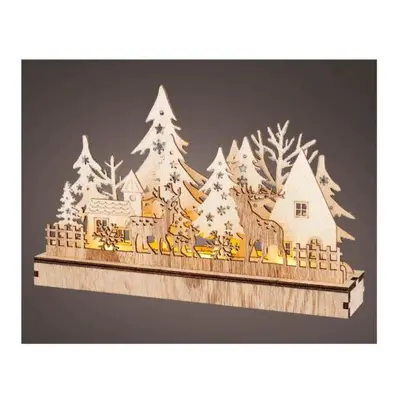 Christmas Wooden Scene Ornament Reindeer