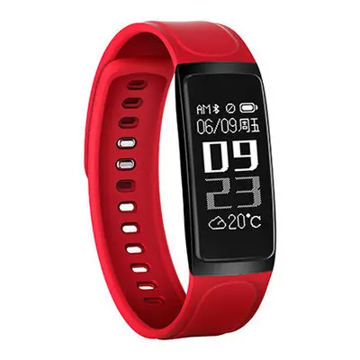 (Red) Smart Bracelet Heart Rate Monitor Blood Pressure IP Waterproof Watch for Android IOS