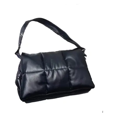 (Black) Simple Design Quilted Leather Sling Shoulder Bags Large Square Square Women Clutch Handb