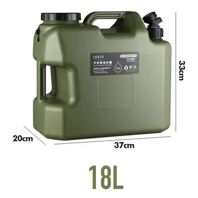 (18L Green) Outdoor Water Bucket with Faucet, Car Self-driving Tour, Drinks Beer Milk Storage Ta