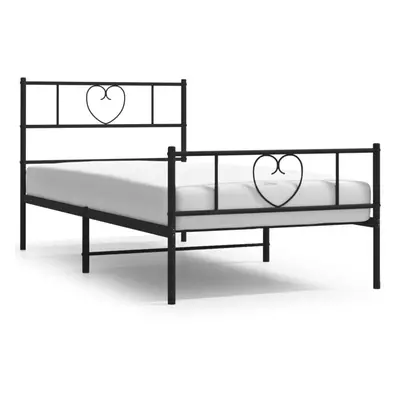 (black, x cm/with headboard & footboard) vidaXL Metal Bed Frame with Headboard Bed Base Bedstead