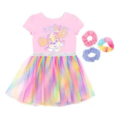 Paw Patrol Skye Toddler Girls Tulle Dress and Scrunchies Pink 2T