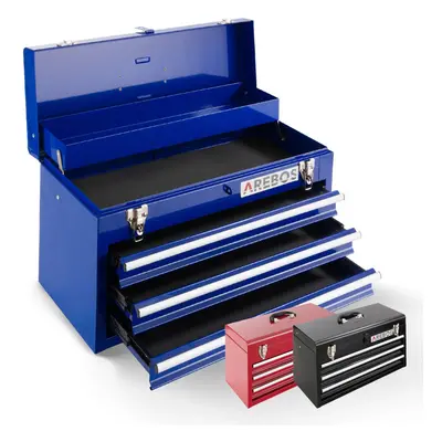 AREBOS Tool Chest with drawers & storage compartments | carrying handle & Lockable| Metal Tool S